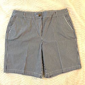 Railroad Engineer Blue and White Stripe Shorts
